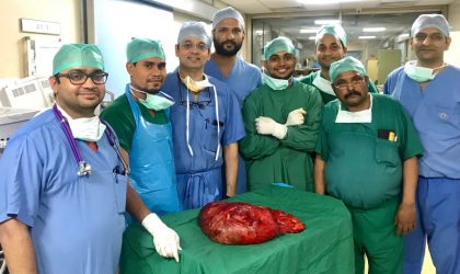 Doctors remove 10 Kg and 2-foot-long tumor from patients abdomen