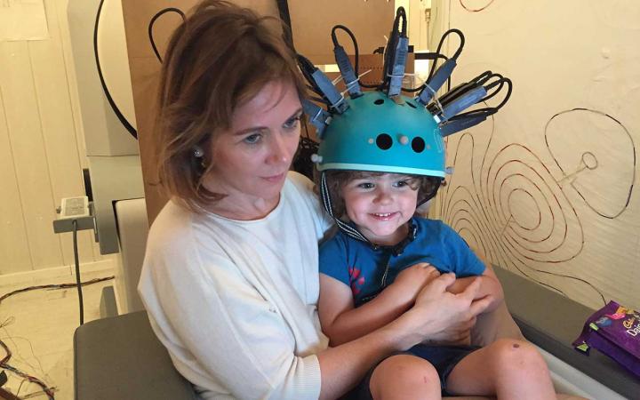 New helmet style scanner for functional brain imaging in kids